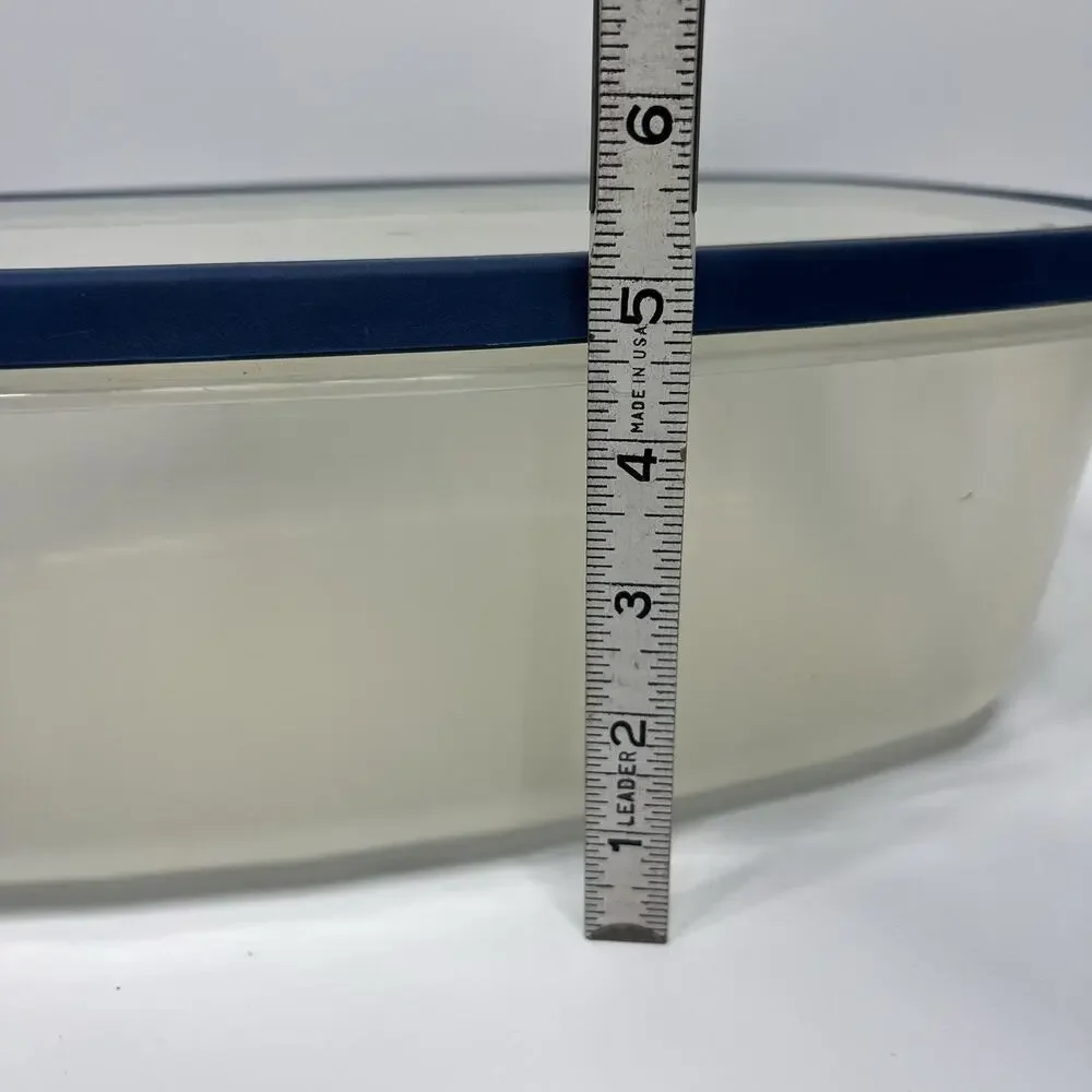 Vtg Rubbermaid Servin' Saver Blue Easy View Lid #F 2 Gal Storage Container 518R